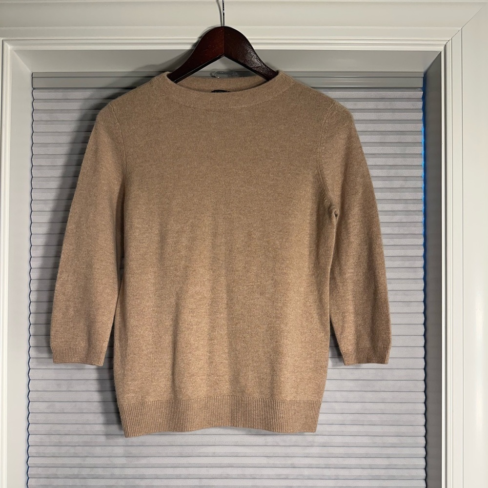 Cashmere camel-colored 3/4 sleeve sweater from Talbots G-12